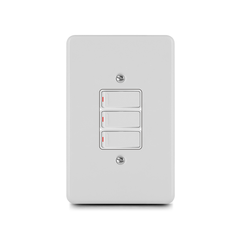 South Africa switch,Steel cover plate,3 Lever 1/2 Way Switch